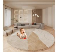 55" Thick Baby Play Mat, 1.2" Cushioned Velvet Surface, High-Density Foam with Non-Slip Bottom - Soft & Safe Floor Mat for Infants, Toddlers, Tummy Time & Playpen Use (Style-B,40")