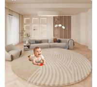 55" Thick Baby Play Mat, 1.2" Cushioned Velvet Surface, High-Density Foam with Non-Slip Bottom - Soft & Safe Floor Mat for Infants, Toddlers, Tummy Time & Playpen Use (Style-C,40")