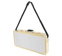 55 x 27 x 11 cm Étui de rangement pour salon de beauté, trousse à outils de coiffeur, organisateur de sac de transport pour coiffeur, trousse de toilette, Blanc, doré., Ce produit est adapté pour