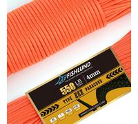 550 Lb Paracord 50 Feet 4mm Parachute Cord Type Iii 7 Strand Parachute Rope-High-Strength Nylon Parachute Rope For Camping,Survival,Tactical And Hiking,Neon Orange