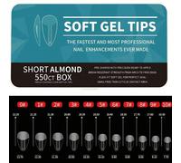550 pièces de pointes d'ongles pré-conçues, guides de pointes d'ongles semi-mates à couverture intégrale et boîte, outils et accessoires professionnels pour l'extension des ongles, faux ongles à clips