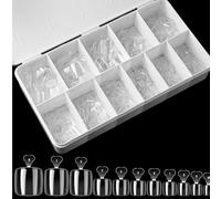 550 Pièces Faux Ongles Pieds, Acrylique Capsule Ongle Pied, Transparent Pose Ongle 11 Tailles pour Femmes Filles Salon de Manucure Nail Art