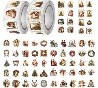550 Pièces Stickers Noël, Autocollants Noël, Gommettes Noel, Autocollants De Noël Décoration De Noël, Bottes D¿Arbres De Noël Snowflake Star Pour L¿Artisanat Et La Décoration De Noël