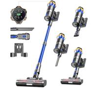 550W/45KPA Aspirateur Balai sans Fil 65min, 1.6 L Aspirateur sans Fil Puissant avec Rechargeable Support Mural, Brosse Anti-Enmêlement Améliorée et OLED Écran Tactile, pour Sols Durs/Animaux/Voiture
