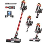 550W/45KPA Aspirateur Balai sans Fil 65min, 1.6 L Aspirateur sans Fil Puissant avec Rechargeable Support Mural, Brosse Anti-Enmêlement Améliorée et OLED Écran Tactile, pour Sols Durs/Animaux/Voiture