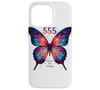 555 Angel Number Embrace The Change Papillon Spiritual Coque pour iPhone 14 Pro Max