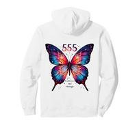 555 Angel Number Embrace The Change Papillon Spiritual Sweat à Capuche