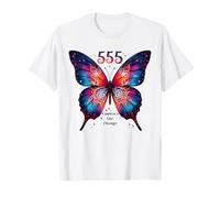 555 Angel Number Embrace The Change Papillon Spiritual T-Shirt