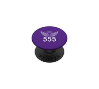 555 Chiffre d'ange, Ailes et numérologie Halo-spirituelle PopSockets PopGrip Adhésif