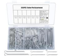 555 Pcs Goupille Fendue, Kit Assortiment de Goupilles Fendues, Goupilles à Ressort Clips, Goupille de Retenue de Métal, Goupilles de Sécurité pour Attelage Tracteurs, Tondeuses à Gazon, Camions