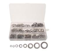 555 Pièces Assortiment de Rondelles Frein à Dents Externes | Kit Métrique M2.5 à M12, Boîte Compartimentée Étiquetée, Rangement Organisé pour Maintenance et Bricolage
