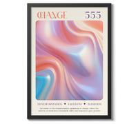 555 - Poster d'astrologie changeant, impression spirituelle du zodiaque pour chambre à coucher, art abstrait, marbre, astronomie, art mural, peinture Shakra, décoration de yogo, A2 (cadre noir) - 62,5