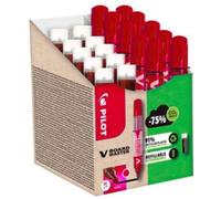Pilot Pen Marqueurs V-Board Master Plastique recyclé Pointe 1,7 mm Rouge avec recharges Lot de 10