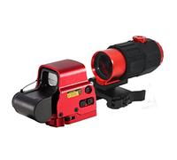 558 + G45, 558 vert et rouge Dot Reflex et loupe G45 5x, vue optique holographique hybride avec loupe G45, multiplicateur rollover à dégagement rapide, pour montage sur rail de 20 mm (rouge)