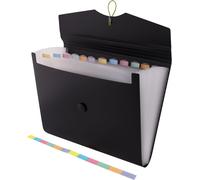 5580-Expanding File With 12 Pockets A4Expanding Document FoldersAccordion Folder,Document Folder,Administrative Paper Storage Black