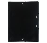 Exacompta - Réf. 55901E - 1 chemise à élastiques économique - pochette 3 rabats - en polypropylène opaque - dimensions 24 x 32 cm pour documents au format A4 - couleur noir