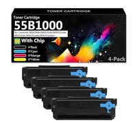 55B1000 Cartouche de Toner de Remplacement Compatible avec Puce pour Lexmark MS439dn MS431dn MX431adn Imprimante, Cartouche de Toner Haute Capacité, Peut Ajouter de l'encre (6000 Pages),4*Black
