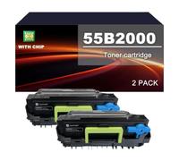 55B2000 Cartouche D'encre Compatible For MS431 MS431dn MS431dw MX431adn | 55B2000 Cartouches de Toner remplacement for Lexmark MX432adwe MS331dn MX331adn, avec puce, 3000 pages(2 PACK)
