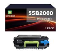 55B2000 Cartouche D'encre Compatible For MS431 MS431dn MS431dw MX431adn | 55B2000 Cartouches de Toner remplacement for Lexmark MX432adwe MS331dn MX331adn, avec puce, 3000 pages(1 PACK)