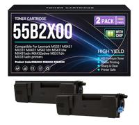 55B2X00 pour Lexmark MS431dn MS431dw MX431adn MX432adwe MS331dn MX331adn MS331 MS431 MX331 MX431 Cartouches de Toner avec Puce 55B2000 55B2H00 Toner 20 000 Pages