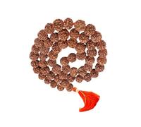 55Carat 5 Mukhi Original Rudraksha Jaap Mala avec Certificat de Laboratoire (20MM) 54+1 Perles Parfait pour Pooja, Astrologie, Protection, Méditation et Bien-être Spirituel pour Hommes, Femmes,