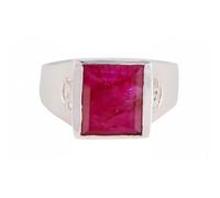 55Carat Bague en argent sterling véritable avec pierre précieuse disponible en tailles 4, 5, 6, 7, 8, 9, 10, 11, 12, 13, Pierre précieuse Cristal Métal Pierre précieuse Cristal Métal Strass, Rubis