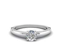55Carat Bague pavée de Diamants et de Pierres latérales Argent Sterling Zircon cubique créé Rond façonner Petites bagues de fiançailles Paver Réglage Taille 60