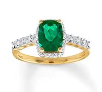 55Carat Créé-émeraude Jaune Jaune Anneau de Frappe en plaqué Or Scintillant Rond Diamants Design Occidental Design Perfect Cadeau Mariage pour Femme Coussin coupé Bijoux Taille: q