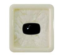 55Carat Pendentifs en onyx noir certifié original de, taille coussin rectangulaire astrologique de 4,77 carats, breloques pour bracelet, perles et lunette indiennes