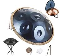 55cm Hand pan Drum De 432Hz/440Hz, Handpan Instrument De 9/10/ 12 Notes Avec Trépied, Maillets Et Sac De Transport, Instrument De Percussion for débuter Adulte(Blue,440hz 9 Notes)