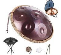 55cm Hand pan Drum De 432Hz/440Hz, Handpan Instrument De 9/10/ 12 Notes Avec Trépied, Maillets Et Sac De Transport, Instrument De Percussion for débuter Adulte(Purple,440hz 12 Notes)