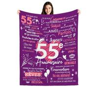 55e Anniversaire Couvertures Plaids pour femmes Cadeaux d'anniversaire pour les femmes de 55 ans Soeur Épouse Maman Tante Grand-père Cousine Amie Collègues Idées de Cadeaux d'anniversaire (55-elle)