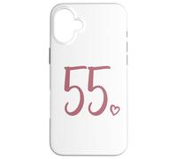 55e Anniversaire pour Femme, Cinquante Cinq Chiffres Mignons 55 Ans Coque pour iPhone 16 Plus