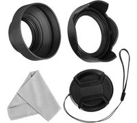 55mm Lens Hood Kit Compatible with Nikon D3400 D3500 D5500 D5600 D7500 DSLR Camera with AF-P DX 18-55mm f/3.5-5.6G VR Lens, Foldable Rubber Sun Visor