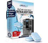 55pc tablettes détartrantes 3 en 1 pour machines à café et machines à café Compatible avec Jura Siemens EQ-Series Bosch Miele