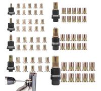 55pcs/77pcs Upgrade Carbon Steel Rivet Nut Tool Set，M3-M12 | With 5/7 Mandrels and 50/70 Rivet Nuts,for Repair,Fabrication and Metal Fastening Projects,Manual Wrench or Drill Use