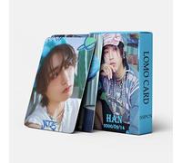 55Pcs Stray Kids Photocards ATE Cards Nouvel Album Cards SKZ BangChan/Felix/ChangBin/HyunJin/Han/Lee Know/I.N Mini Merch Photo Cards StrayKids Poster Cards pour Fans (HAN)