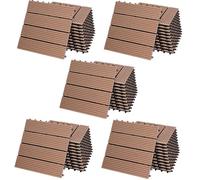 55x Dalles de jardin clipsables en bois composite WPC terracotta 30 x 30 cm Type classique Revêtement de sol extérieur