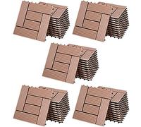 55x Dalles de Jardin clipsables en Bois Composite WPC Terracotta 30 x 30 cm Type mosaïque Revêtement de Sol extérieur