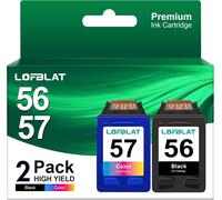 56 57 Ink Cartridges Compatible with HP 56 57 for DeskJet 450ci 5150 5550 9680 OfficeJet 4212 4215 PSC 1210 1215 Photosmart 7550 7760 7960 Pack of 2