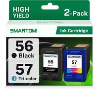 56 57 Remanufacturées Cartouches D'Encre Pour Hp 56Xl 57Xl Pour Hp Deskjet 450Ci 5150 5550 9680Gp,Officejet 4212 4215,Psc 1210 1215 1315 1350 2105,Photosmart 7660 7760 (1 Noir/1 Couleur)