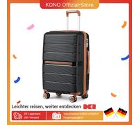 (56/66/76 cm) | Coque rigide British Traveler avec 8 roues tournantes et serrure TSA | 100 % PP | compatible avec les bagages à main Bleu