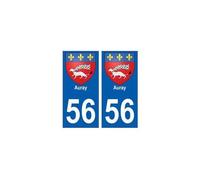 56 Auray blason autocollant plaque stickers ville - Angles : droits