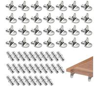 56 chevilles support d’étagère 5 mm en métal nickelé, taquets en forme de L et cylindriques, clips angle droit robustes pour armoire, meuble, bibliothèque, placard, fixation stable et montage facile