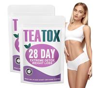 56 Jours Detox Tea Maigrir - Mélange de Plantes pour le Bien-être avec Thé Vert, Thé Oolong, Feuilles de Lotus, Pissenlit, Rose, Pêche Tisane Sans Caféine - Favorise la Perte de Poids, la Digestion