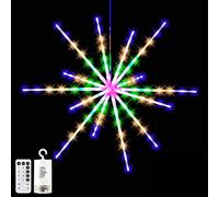 56 LED Starburst Lights, Firework Fairy Starburst String Light Meteor Light avec télécommande, 8 modes d'éclairage Lumières étoilées de jardin de Noël pour la décoration de fête de vacances d'intérieu