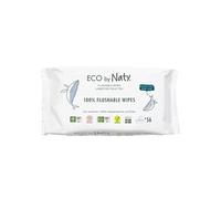 Eco by Naty, Lingettes hygiéniques jetables dans les toilettes pour bébé, (1 paquets de 56), lingettes compostables à base végétale avec 0 % de plastique, sans produits chimiques nocifs