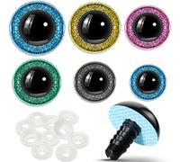56 Pièces 16-30 mm Yeux de Sécurité Yeux de Poupée en Plastique Yeux de Sécurité pour DIY, Jouet à Crochet et Poupée d'Animaux en Peluche, 6 Tailles (Vert, Gris, Jaune, Rose, Bleu)