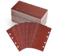 56 Pièces feuilles abrasives, 93 x 185 mm, papier de verre 8 trous grain 40 60 80 120 180 240 320 400, papier abrasif pour ponceuses voitures bois métal peinture