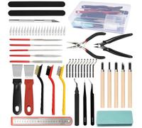 56 Pièces Kit d’Outils d’Impression 3D, Outil d’Ébavurage, Pinces, Limes, Couteaux de Sculpture et Brosse de Nettoyage, Ensemble Complet pour la Finition et l’Entretien des Modèles 3D